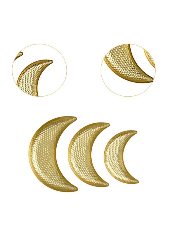 الواحة-TH 3 قطع من زينة عيد مبارك، صينية تقديم طعام على شكل هلال، طبق تقديم طعام، أطباق فواكه وحلوى، حاوية تخزين طعام وحلوى، رمضان، إسلامي، حفلة، صينية ذهبية لعيد مبارك - Image 3